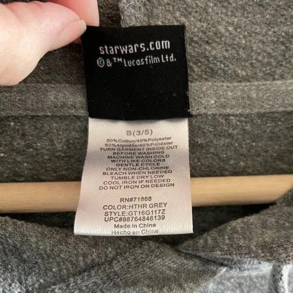 Star Wars Return Of the Jedi Gray Sweatshirt Hoodie Juniors Youth Small (3/5) - Picture 4 of 6